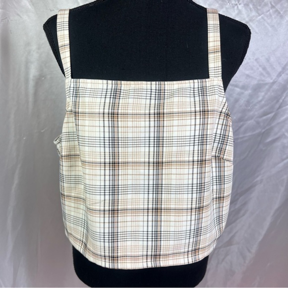 BP Cream Plaid Sleeveless Cropped Tank – Preppy Y2K 1X